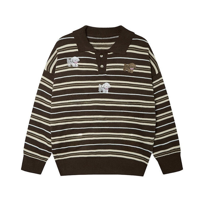 Vintage Puppy Stripe Sweater