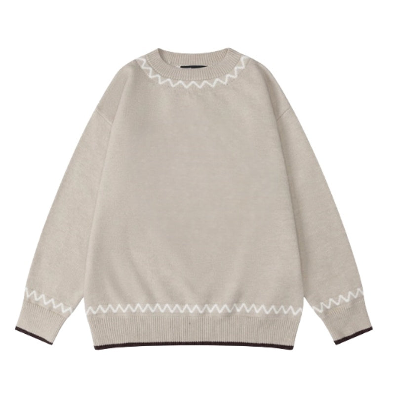 Khaki Striped Versatile Sweater