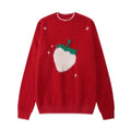 Creative Strawberry Pattern Knit Sweater